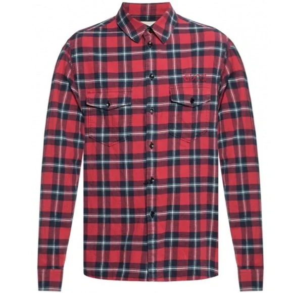 Gucci Tops Gucci Paramount Plaid Flannel Shirt Poshmark